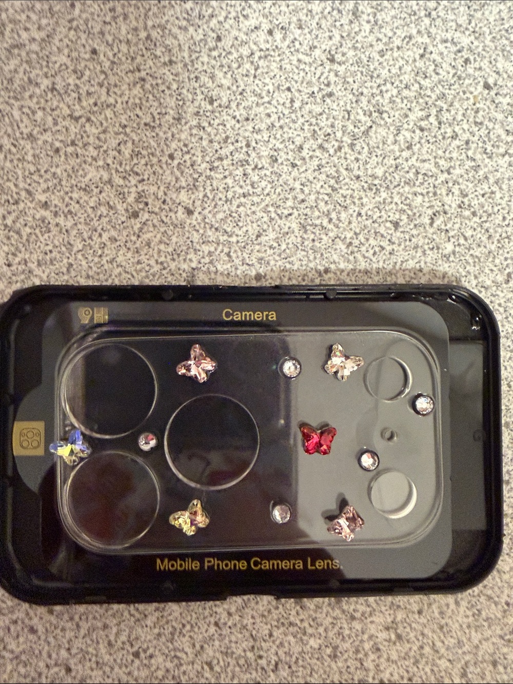Clear Butterfly Rhinestone Camera Lens Protector